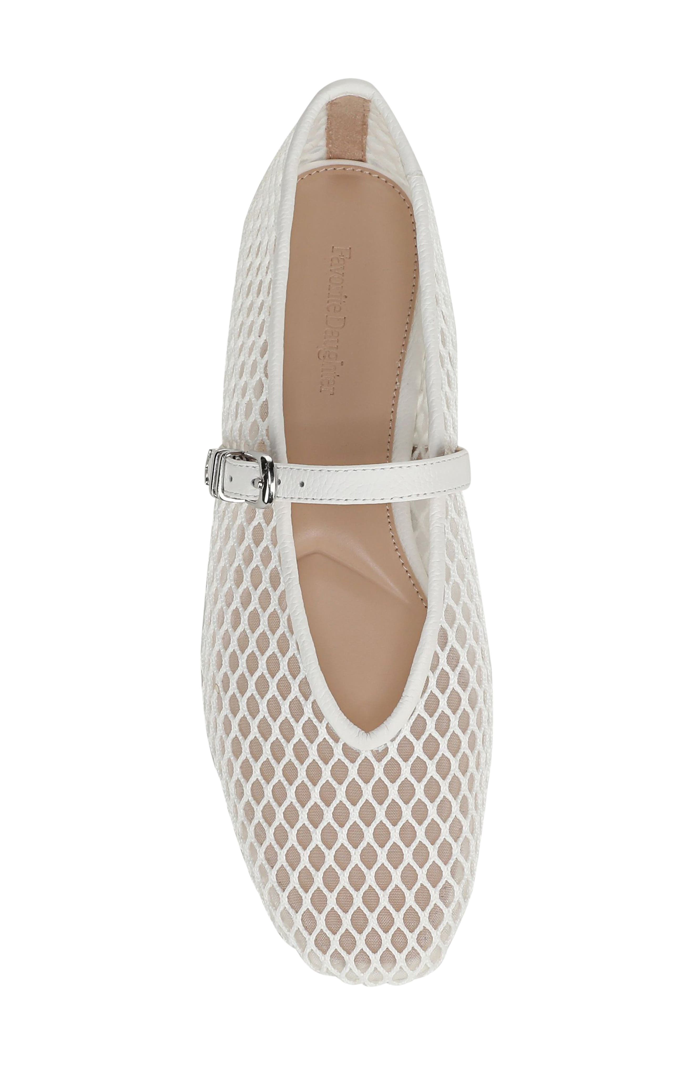 Margot Mesh Mary Jane Flat, Alternate, color, SNOW