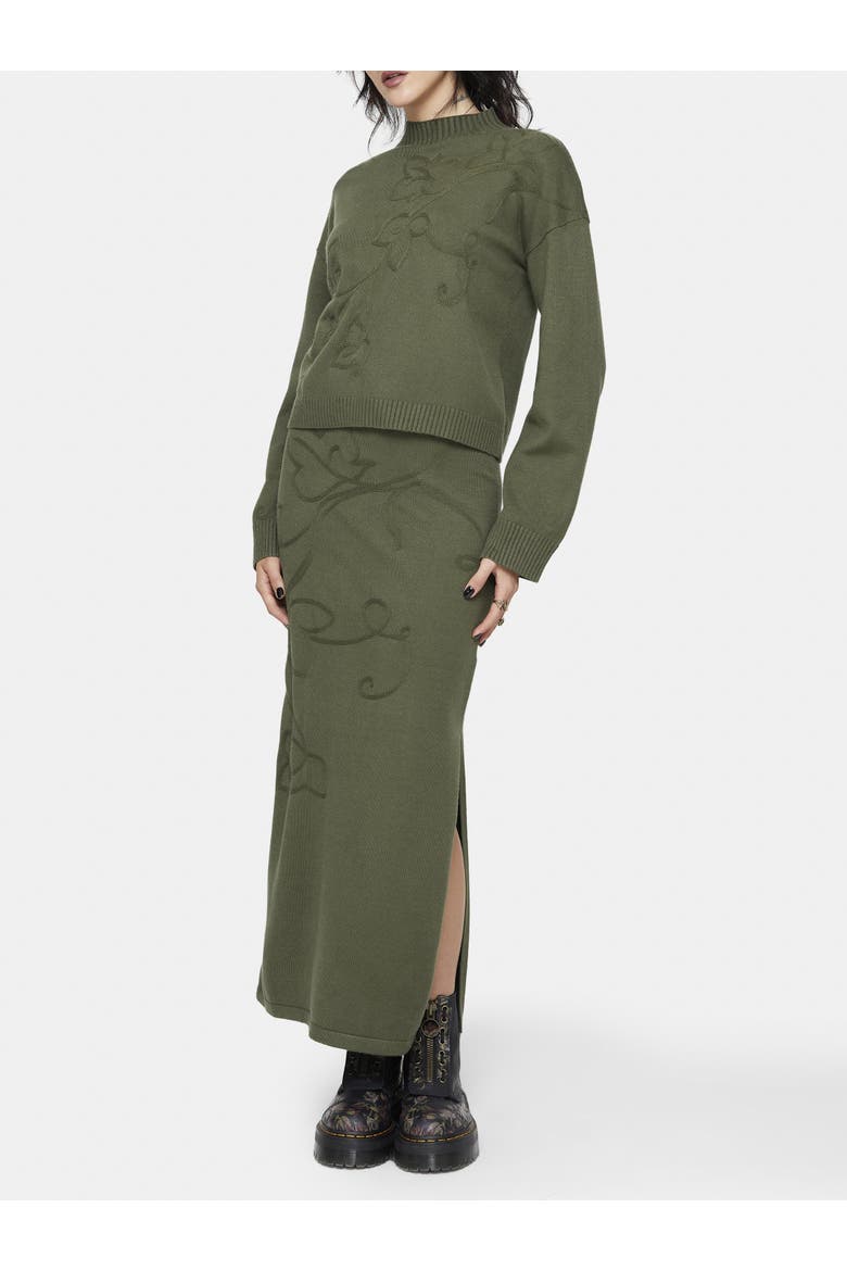 Elixir Branch Detail Knit Sweater, Alternate, color, Green