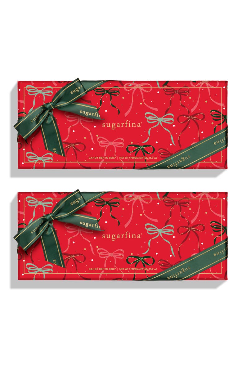 sugarfina 2-Pack Happy Holidays 3-Piece Candy Bento Boxes, Main, color,