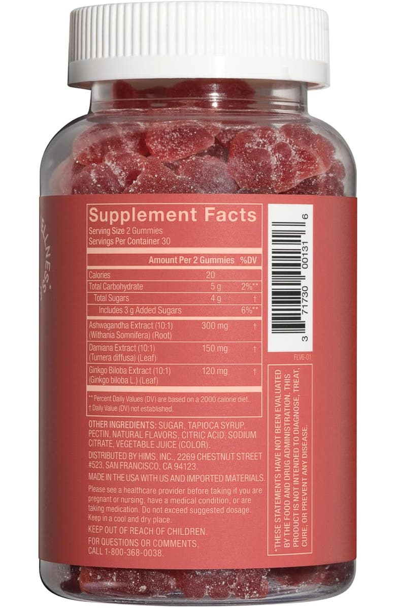 HIMS & HERS Desire Libido Supplement Gummies Mood-Boosting, Energy-Enhancing, Daily Wellness Formula, Alternate, color, Coral