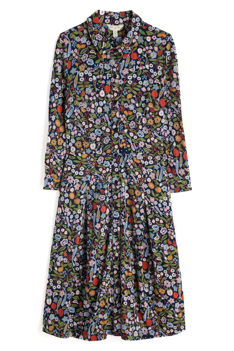 Cudden Print Organic Cotton Blend Midi Dress, Alternate, color, STILL LIFE MARITIME