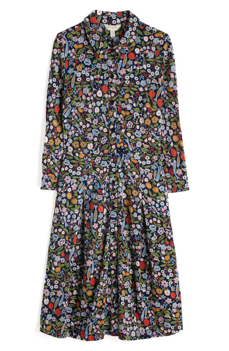 Seasalt Cornwall Cudden Print Organic Cotton Blend Midi Dress, Alternate, color, Still Life Maritime