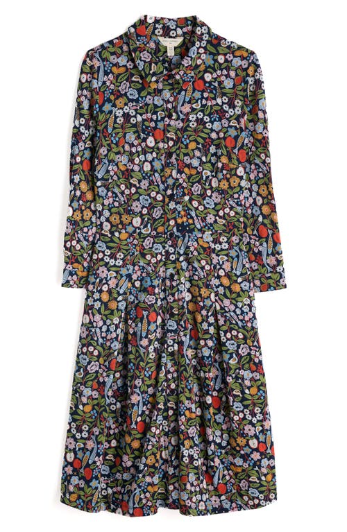 Seasalt Cornwall Cudden Print Organic Cotton Blend Midi Dress In Multi