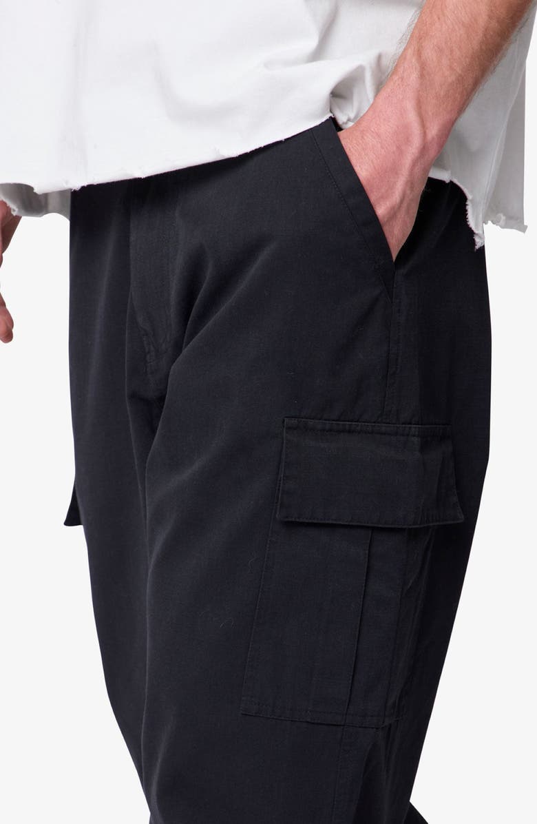 mnml Ultra Baggy Cotton Ripstop Cargo Pants, Alternate, color, Black