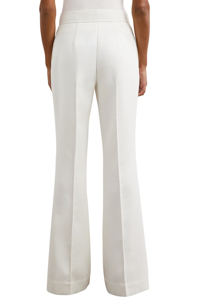 Reiss Lily Button Tab Flare Leg Pants, Alternate, color, White
