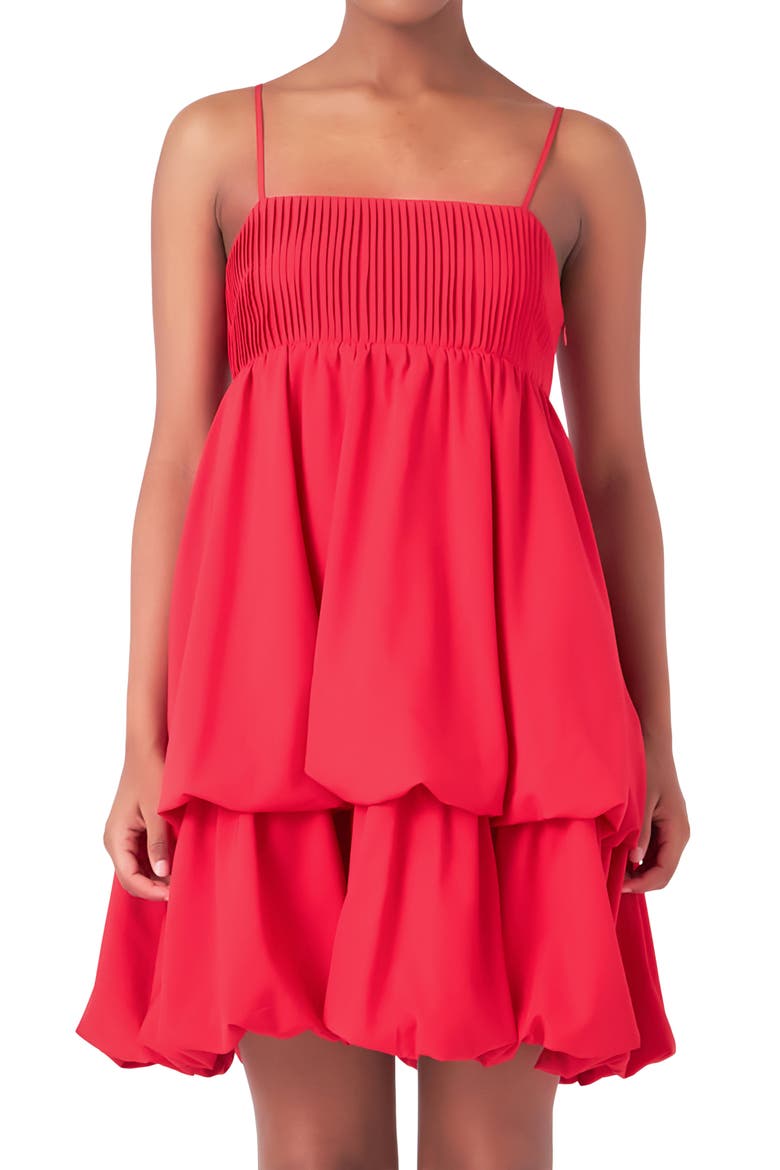 Pintuck Tiered Sundress, Alternate, color, RED