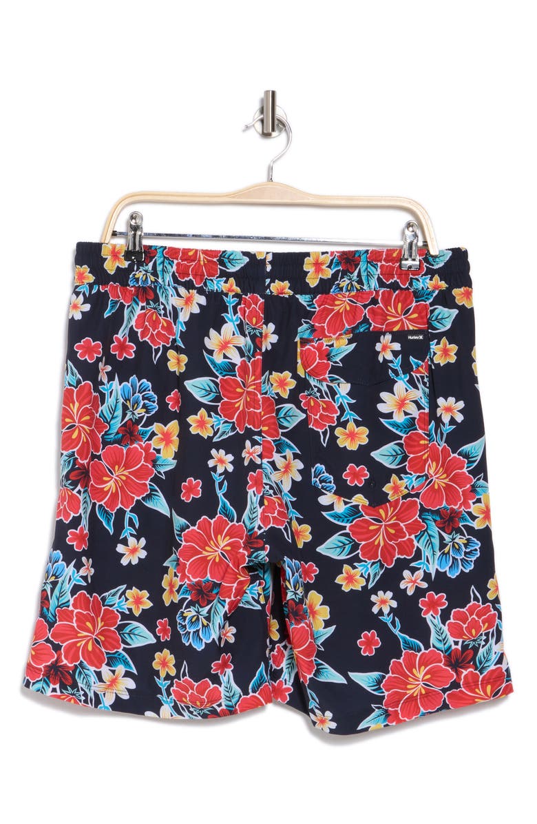 Hurley Palmettos Volley Swim Trunks, Alternate, color, Black