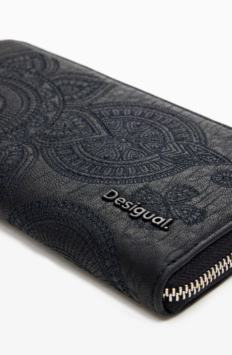 Desigual Mone Dejavu Faux Leather Wallet, Alternate, color, Black