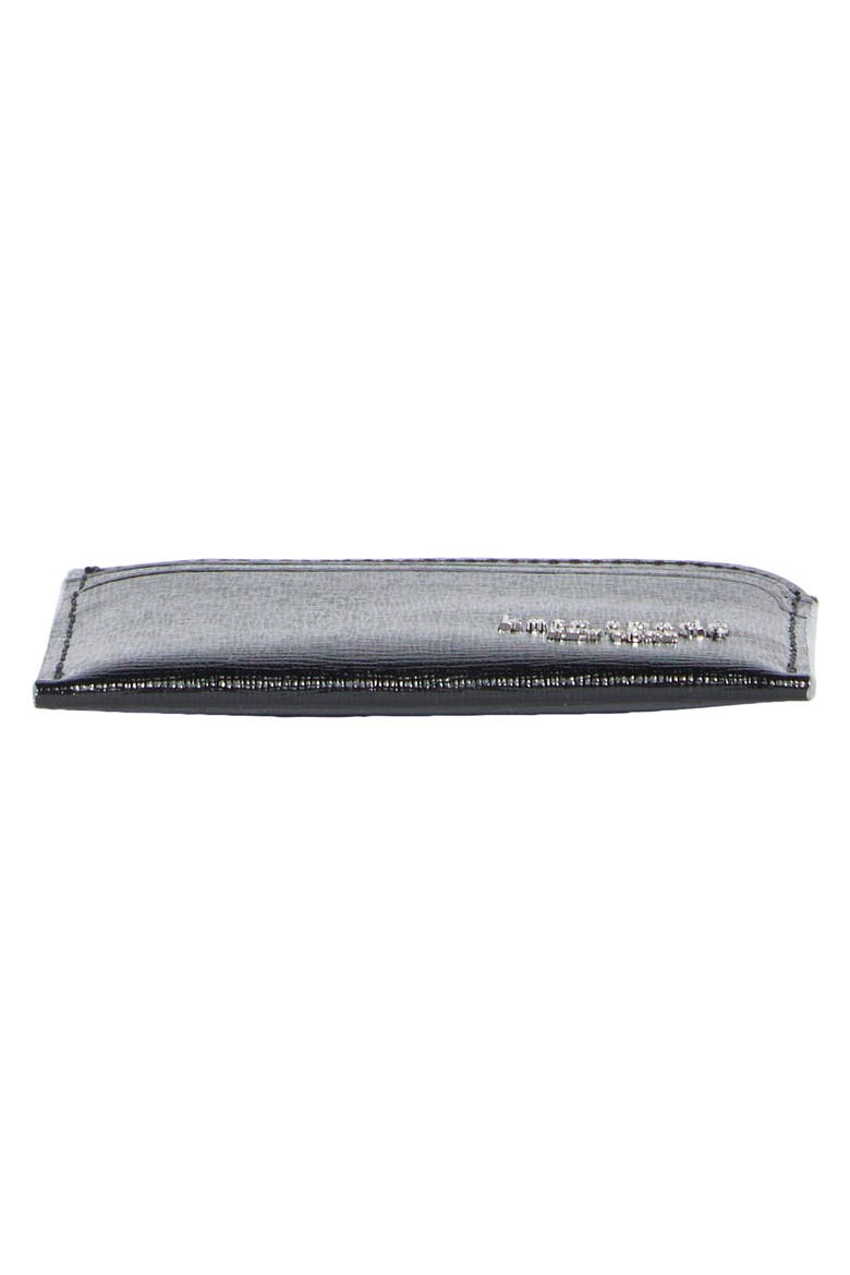 Devin Glitter Edged Shiny Saffiano Leather Card Case, Alternate, color, BLACK MULTI