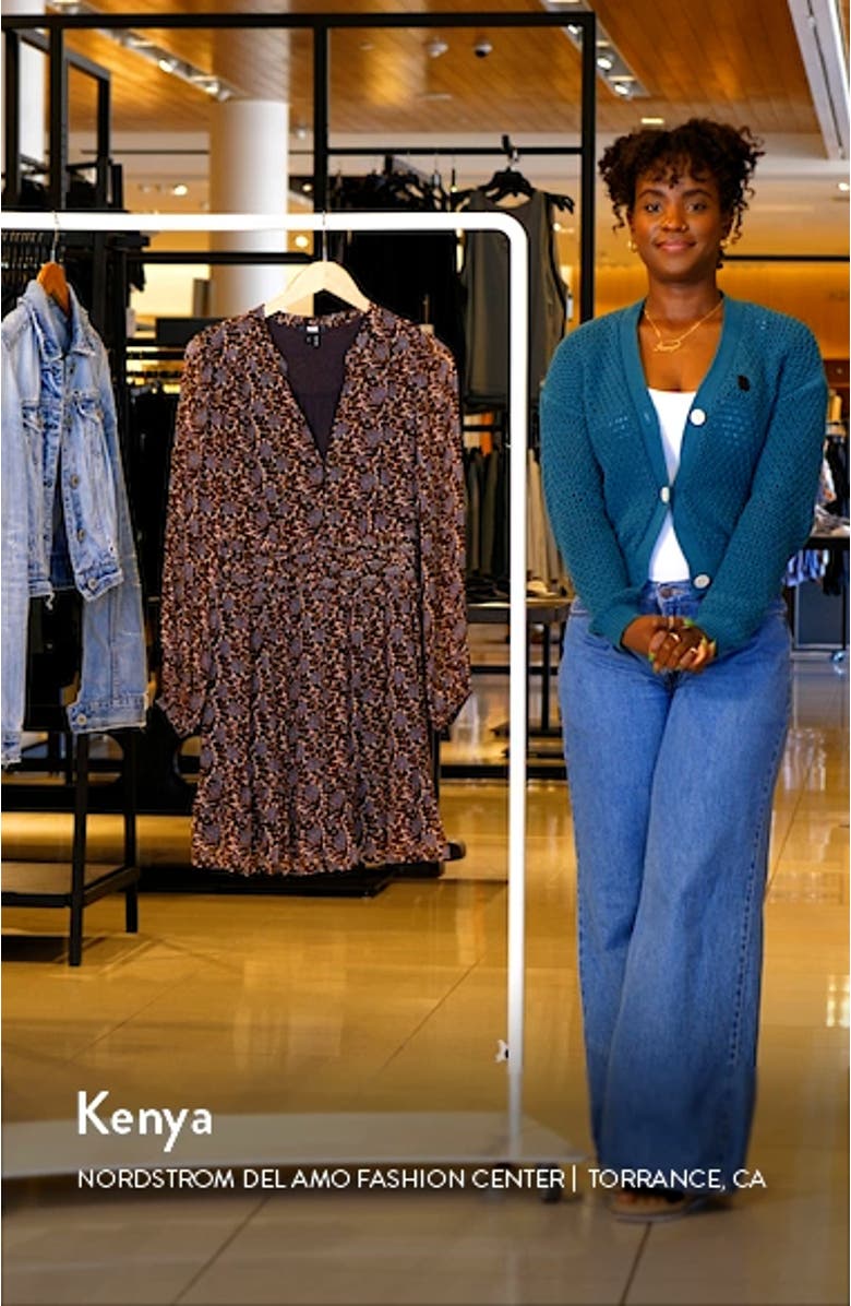 Saunter Long Sleeve Crinkle Silk Dress, sales video thumbnail