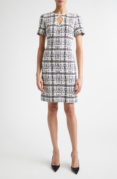 St. Tropez Tweed Cutout Sheath Dress