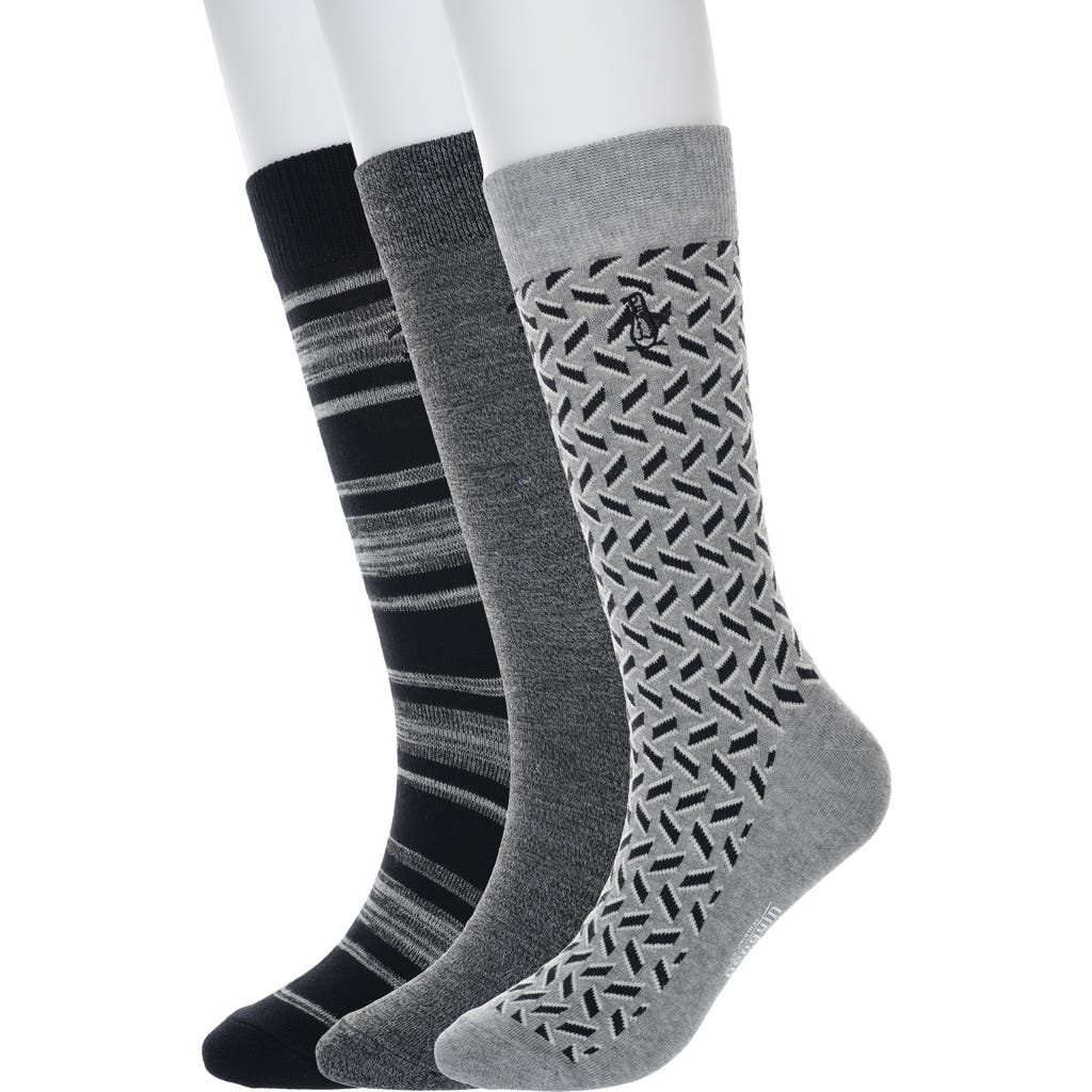 Original Penguin Udall Stripe 3-pack Assorted Crew Socks