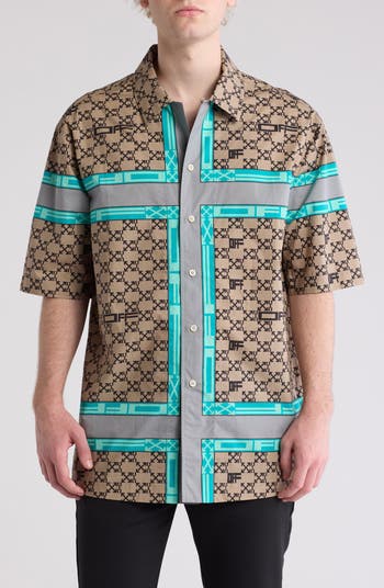 Off-White Monogram Stripe Woven Shirt | Nordstromrack