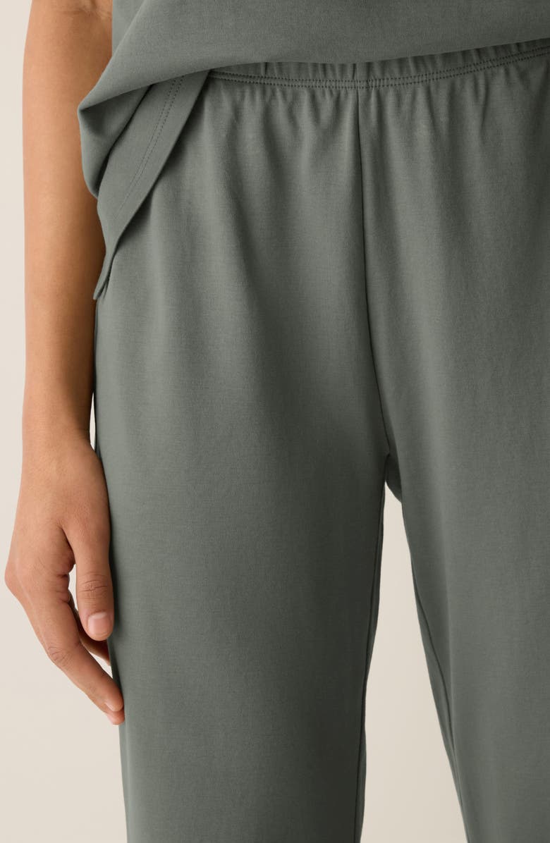 Eileen Fisher Pull-On Organic Cotton Ankle Pants, Alternate, color, Agave