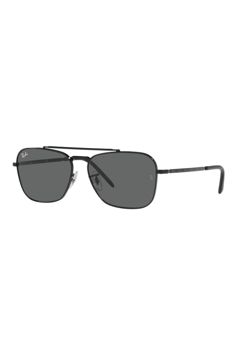 New Caravan 58mm Square Sunglasses, Alternate, color, BLACK