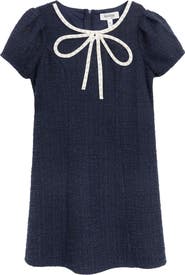 Speechless Kids' Bow Accent Bouclé Dress
