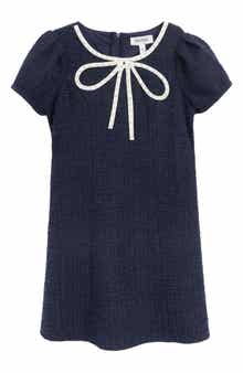Kids' Bow Accent Bouclé Dress