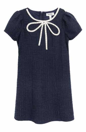 Kids' Bow Accent Bouclé Dress