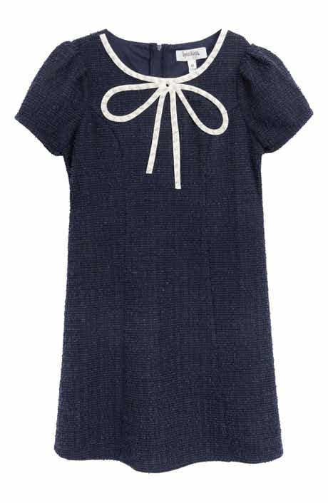 Kids' Bow Accent Bouclé Dress