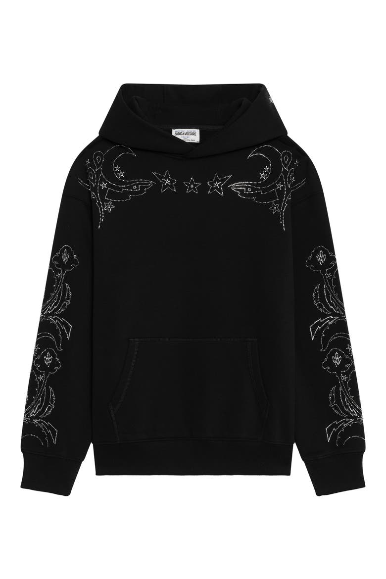 Sweela Strass Hoodie, Alternate, color, BLACK