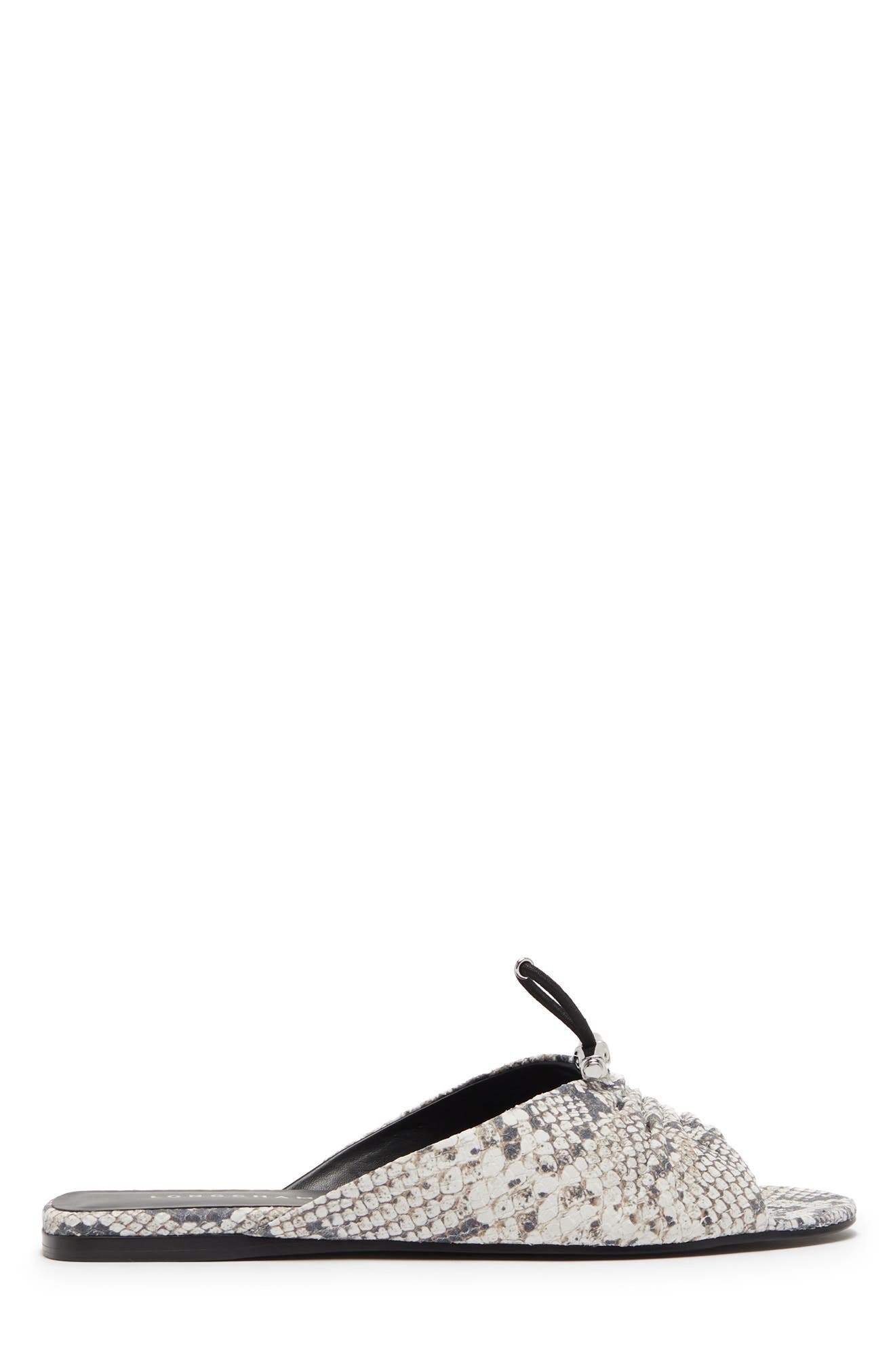 Longchamp Ruched Snake Print Leather Flat Sandal (Women) | Nordstromrack