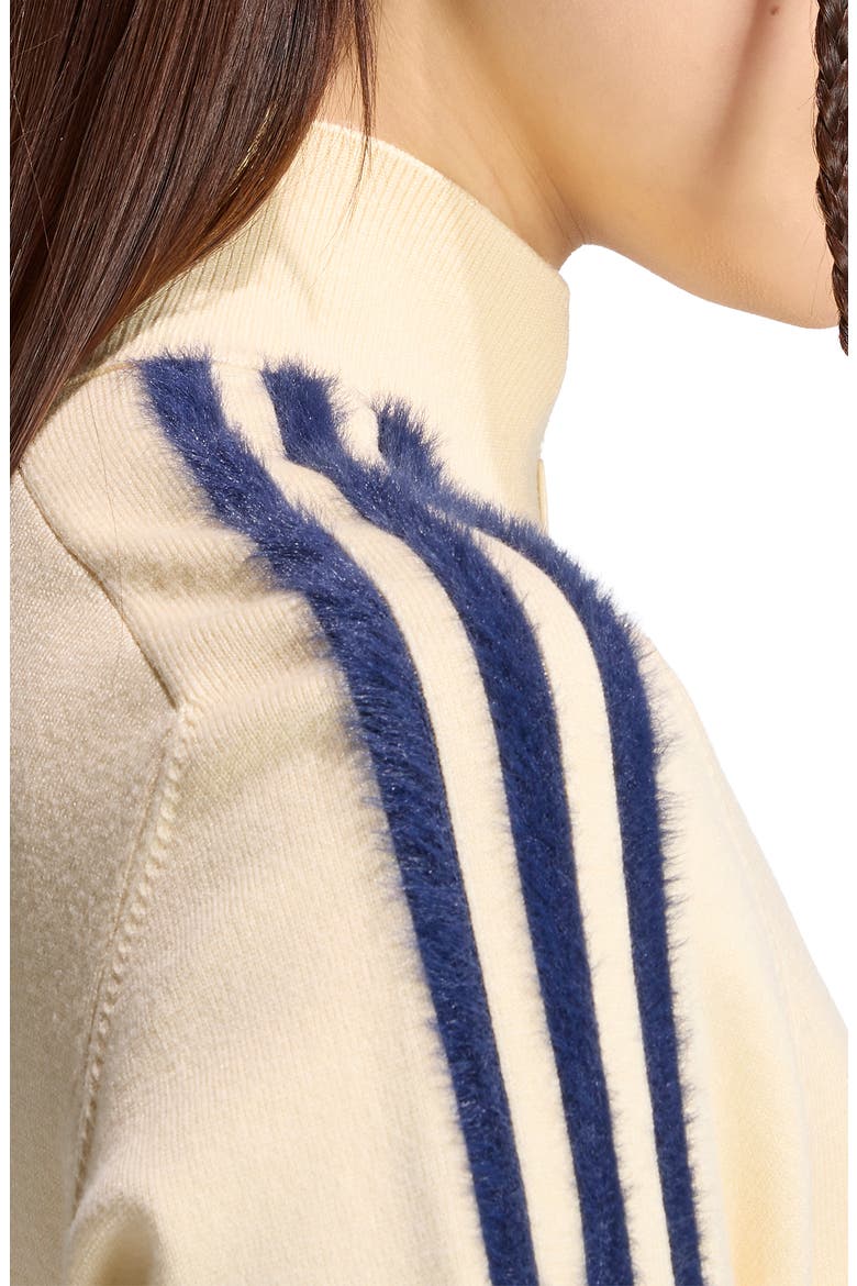 Striped Knit Track Jacket, Alternate, color, WARM VANILLA/ NIGHT INDIGO