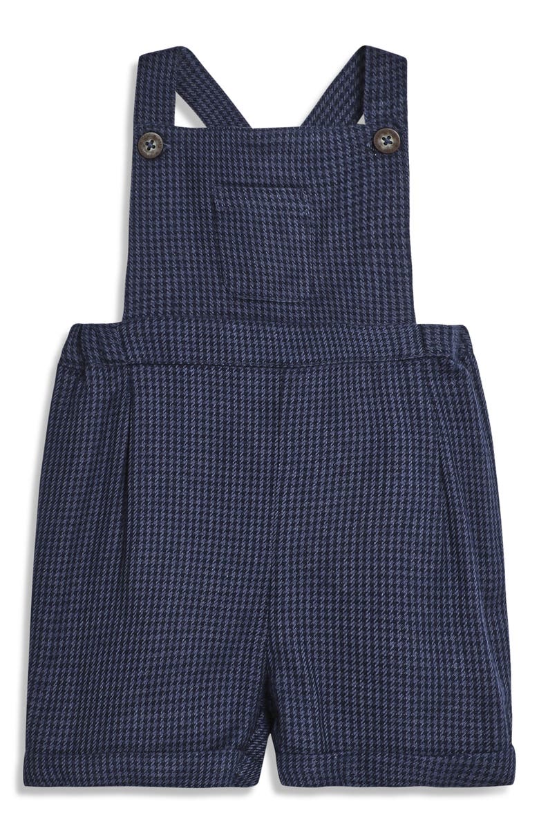 JOJO MAMAN BEBE Peter Pan Collar Bodysuit & Houndstooth Suspender Shorts Set, Alternate, color, 