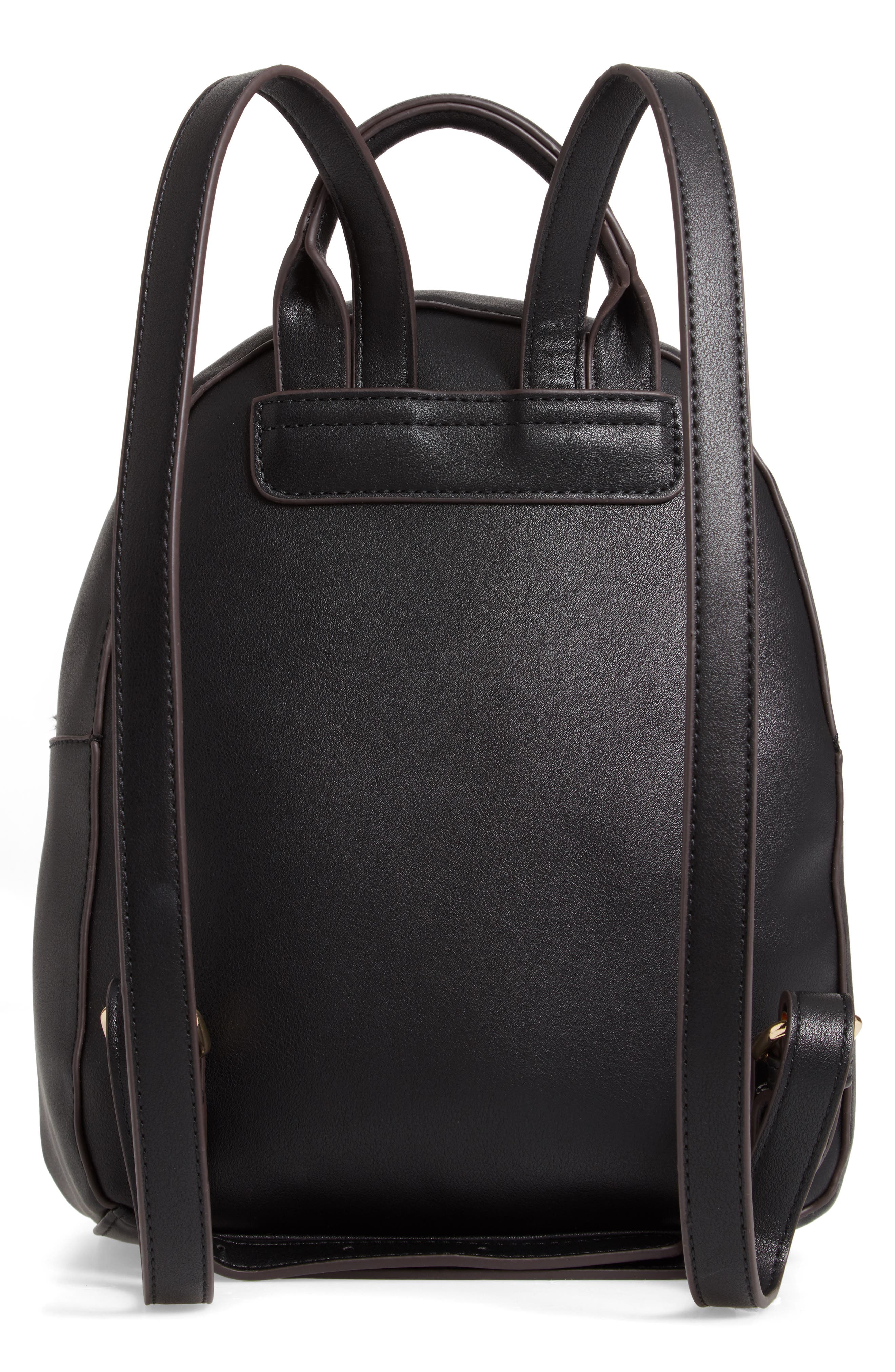 Dayla Faux Leather Backpack, Alternate, color, BLACK