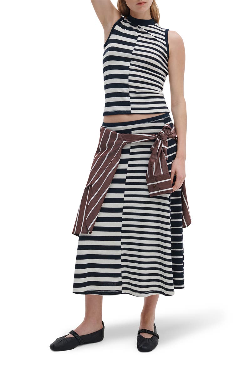 rag & bone Mixed Stripe Knit Midi Skirt, Alternate, color, Salute Multi