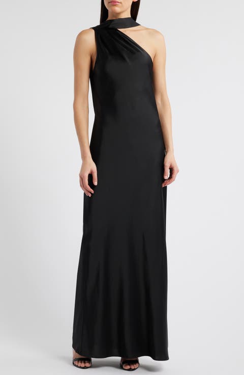 The Avery One-Shoulder Satin Gown