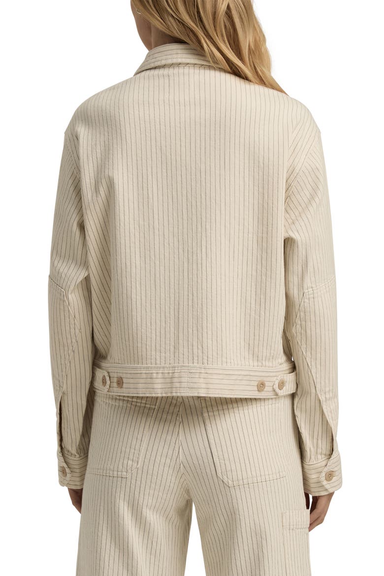 The Robert Pinstripe Stretch Cotton Trucker Jacket, Alternate, color, NEWPORT