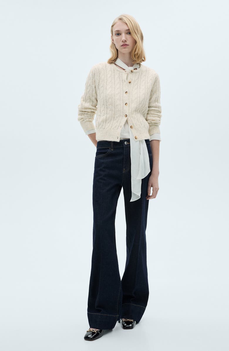 MANGO Openwork Braided Cardigan, Alternate, color, 