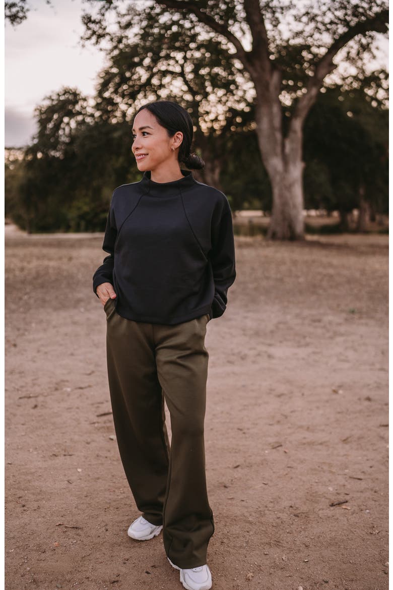 Luxe Wide Leg Pocket Pants, Alternate, color, OLIVE NIGHT