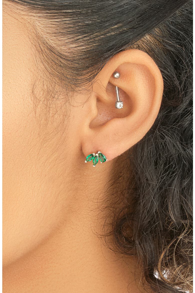 Nora Cubic Zirconia Stud Earrings, Alternate, color, SILVER
