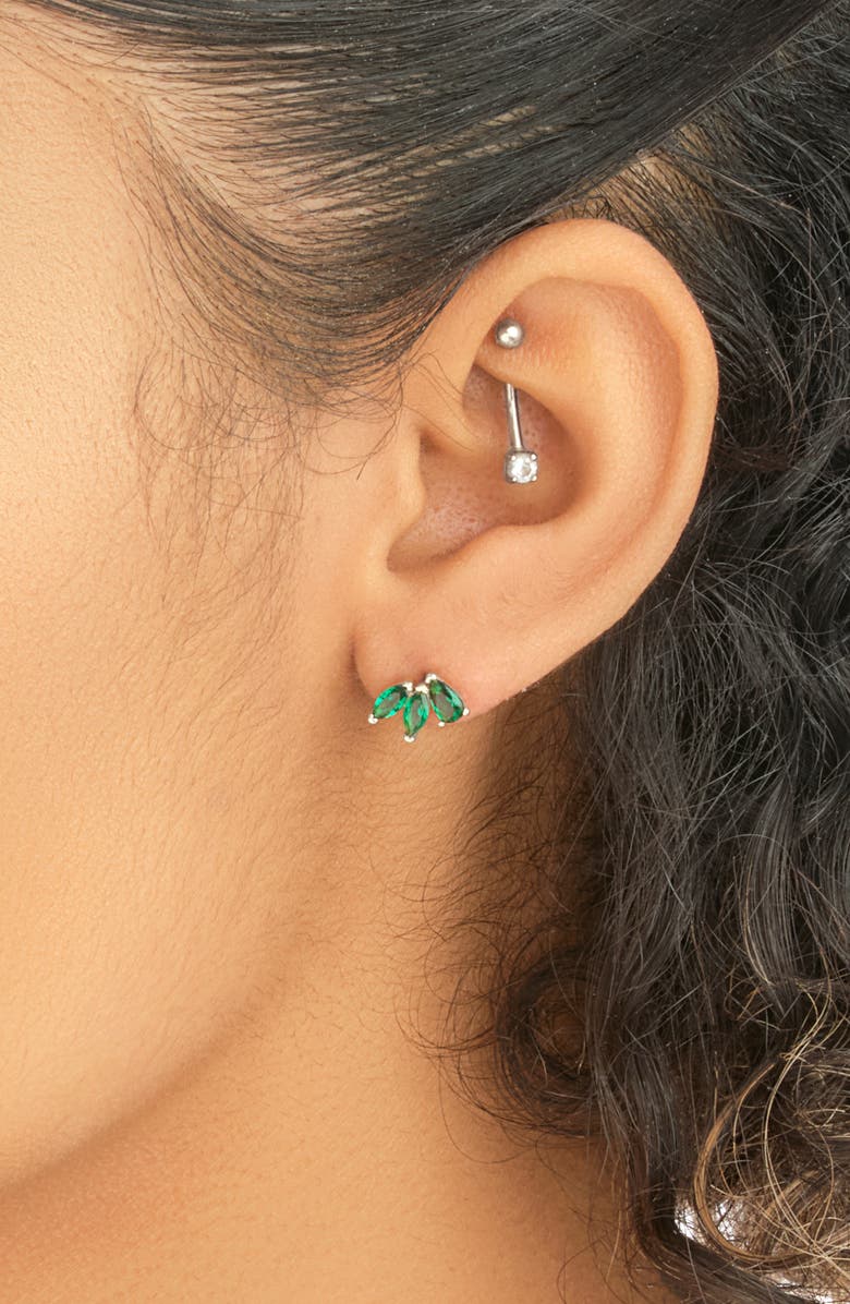 Sterling Forever Nora Cubic Zirconia Stud Earrings, Alternate, color,