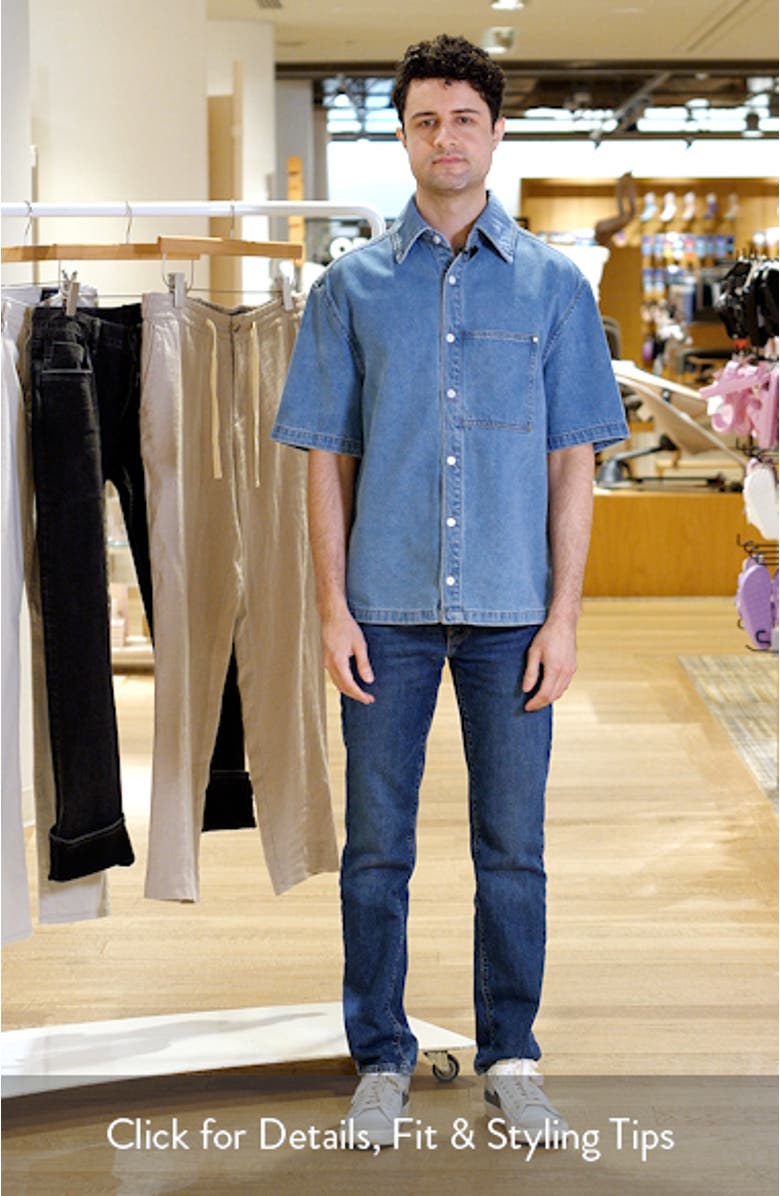 Mariner Short Sleeve Denim Button-Up Shirt, sales video thumbnail