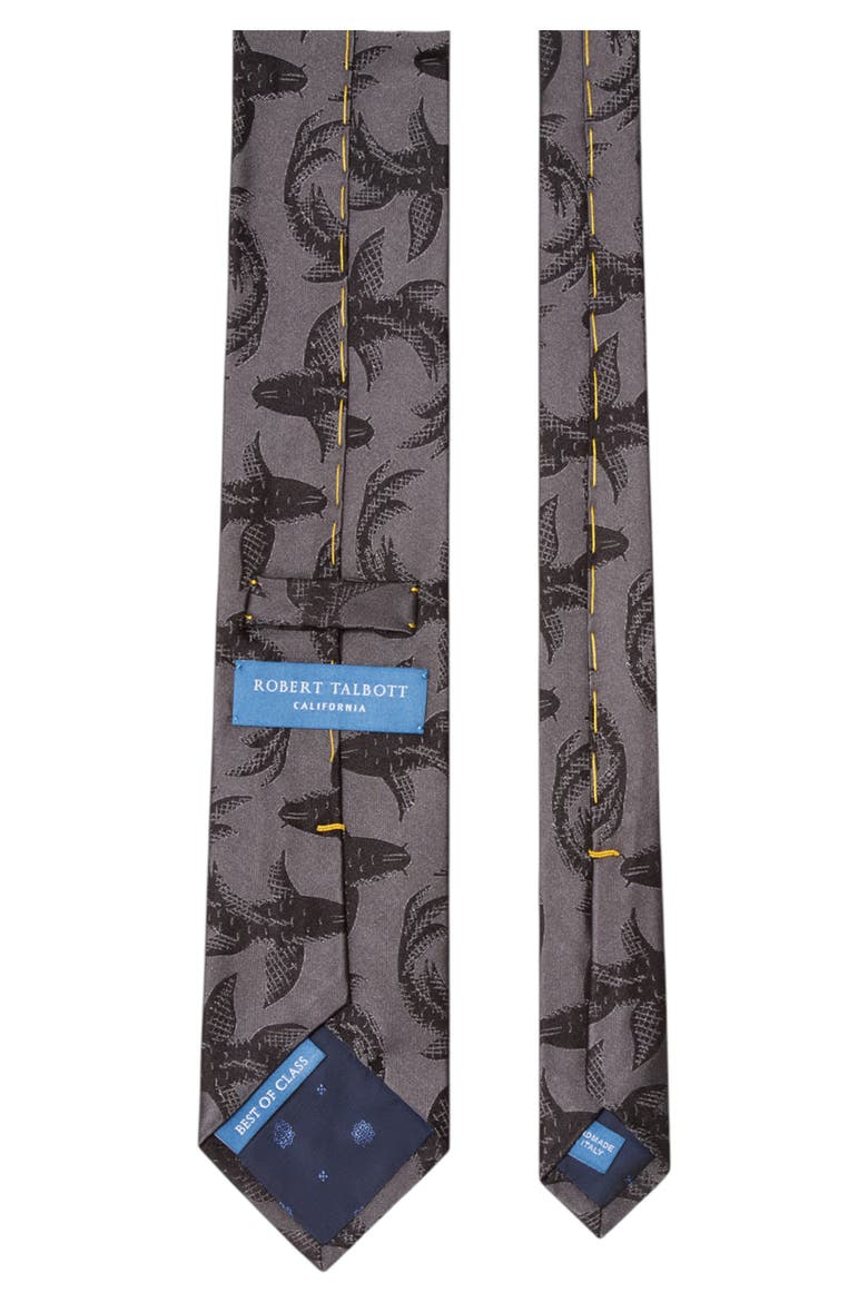 Robert Koi Fish Jacquard Best of Class Necktie, Alternate, color, Gray