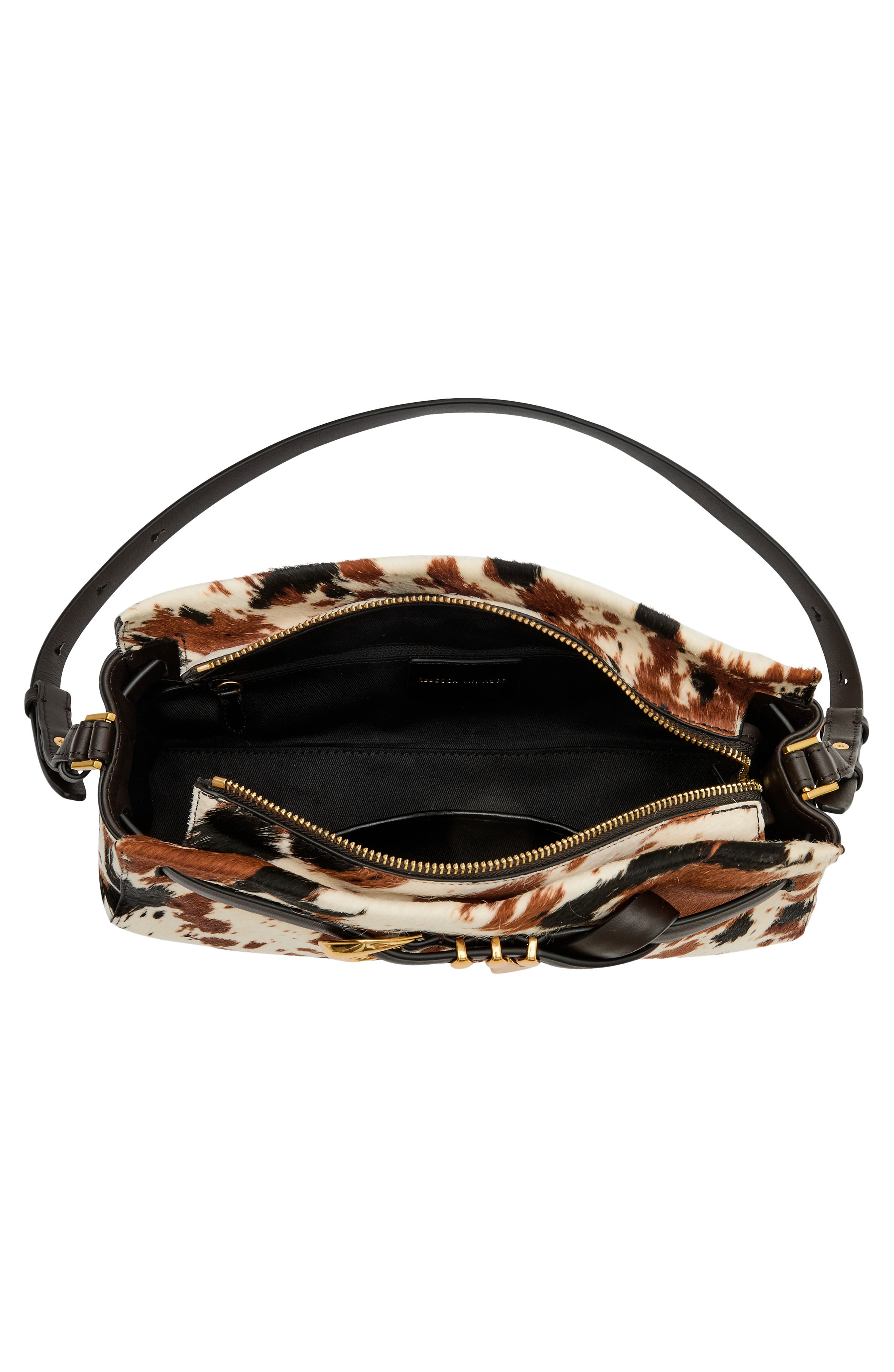 Miller Calf Hair Shoulder Bag, Alternate, color, BROWN/ WHITE