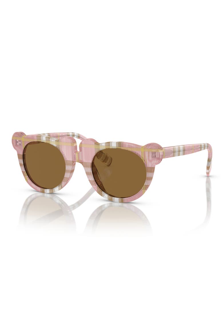 Kids' 43mm Irregular Sunglasses, Alternate, color, CHECK PINK / BRONZE