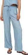 Bella Dahl Scallop Trim Wide Leg Chambray Pants