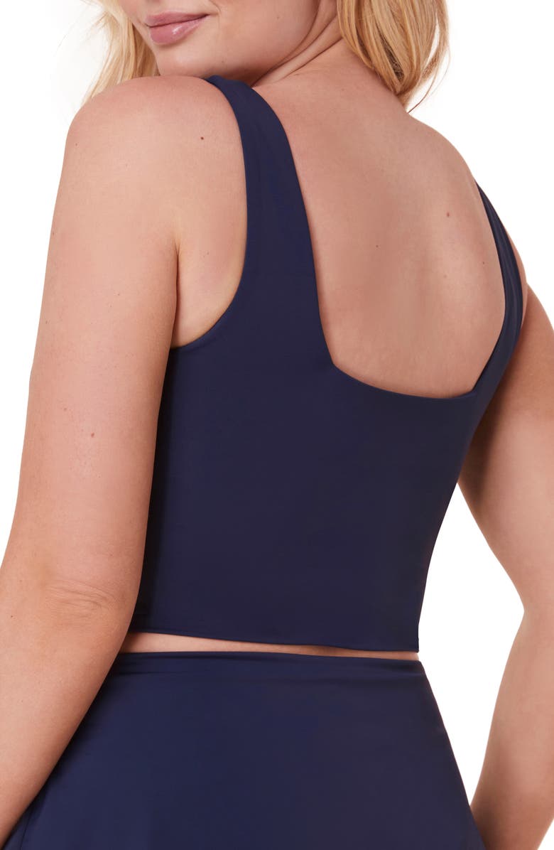 Andie The Siren Crop Bikini Top, Alternate, color, Navy