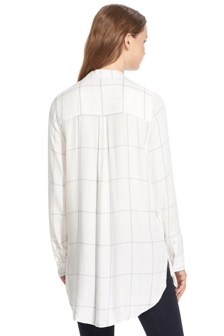 Treasure&Bond Drapey Plaid Tunic, Alternate, color, IVORY QUADRANT PANE