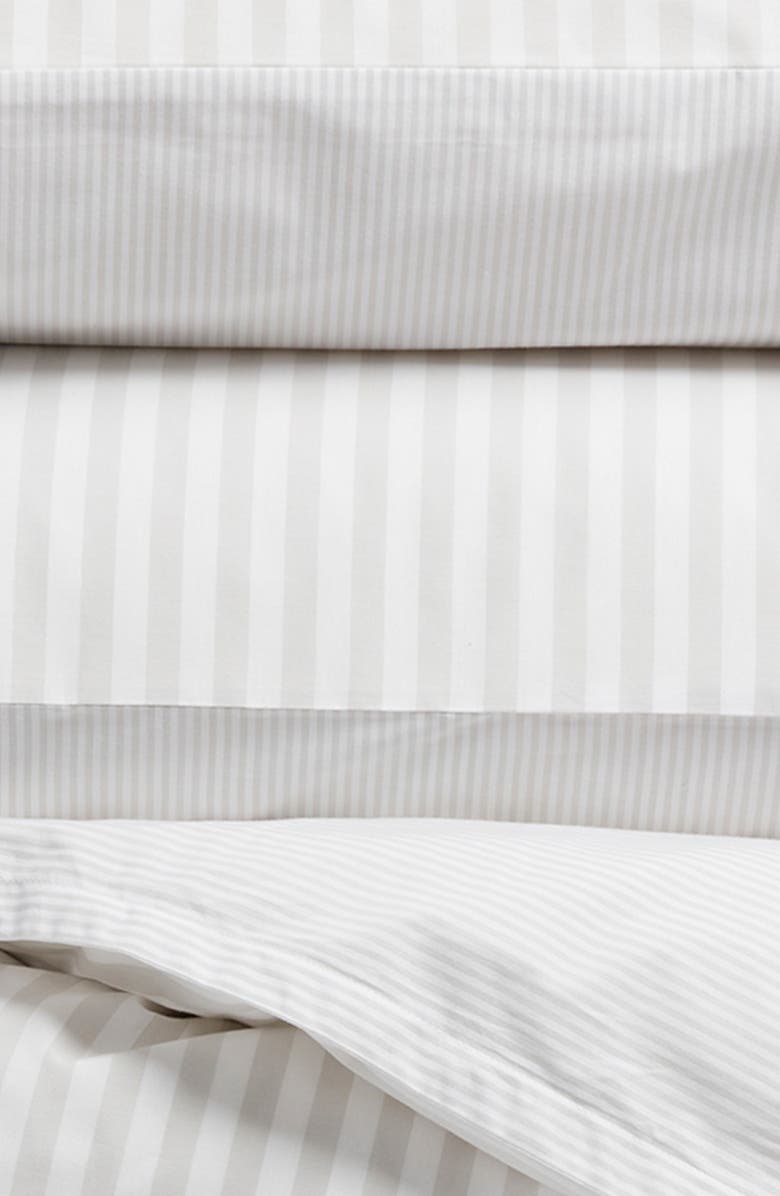 Nordstrom Stripe Cotton Percale Duvet Cover & Shams Set, Alternate, color, Grey Vapor Multi