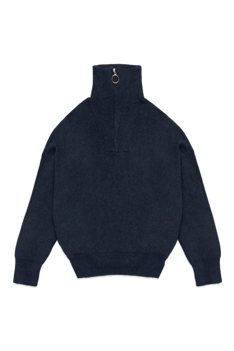 Spencer Half Zip Sweater, Main, color, BLUE MELANGE