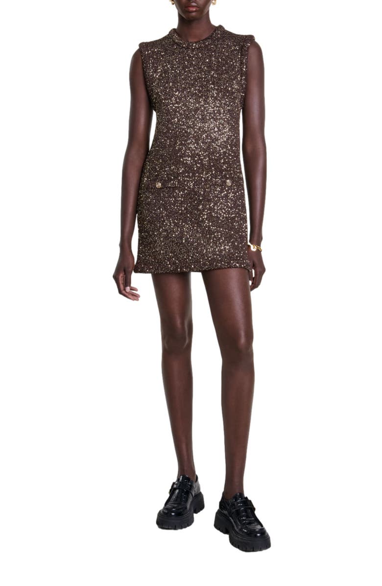 maje Short sequin dress, Main, color, 