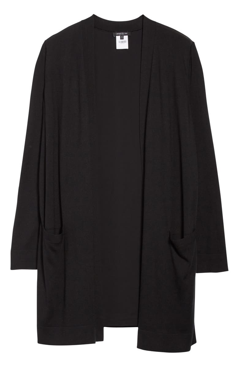 Lafayette 148 New York Velvet Back Cardigan, Alternate, color, 