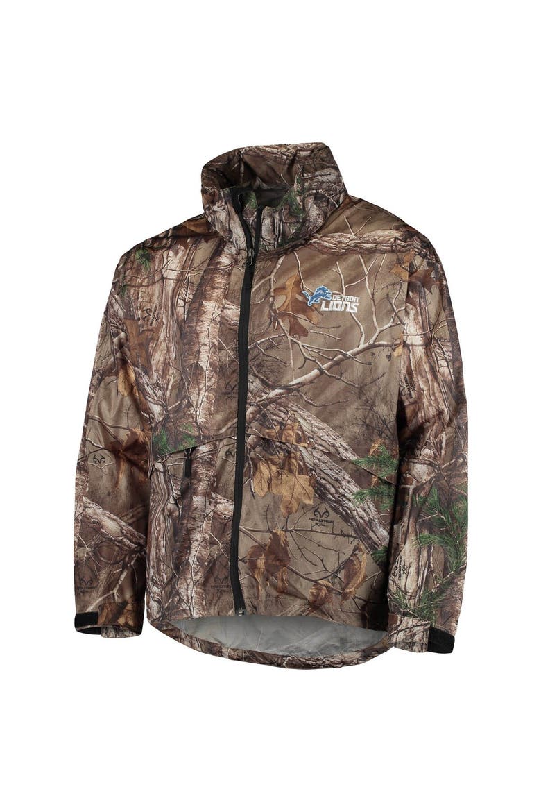 Men's Dunbrooke Realtree Camo Detroit Lions Circle Sportsman Waterproof Packable Full-Zip Jacket, Alternate, color, Realtree Camo