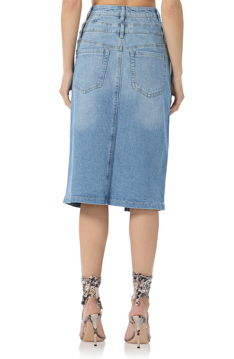 AFRM Maison Double Waist Denim Skirt, Alternate, color,