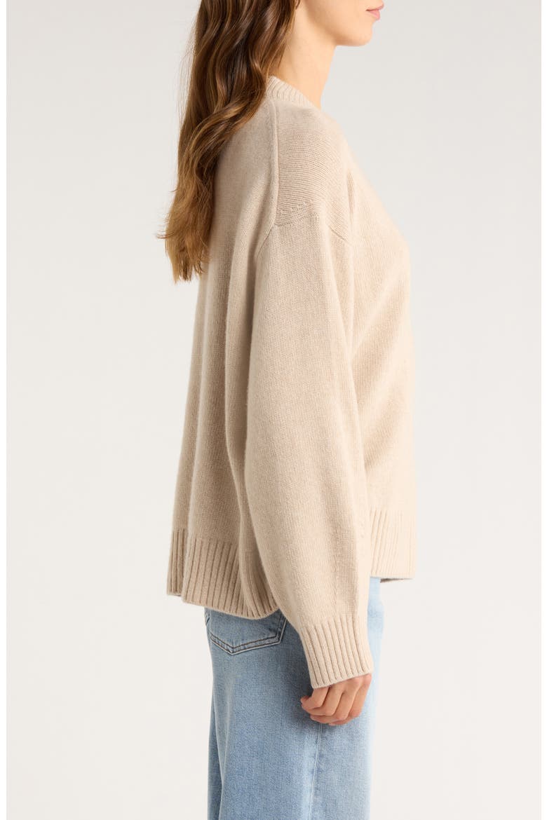 Cove Oversize Crewneck Cashmere Blend Sweater, Alternate, color, WHEAT