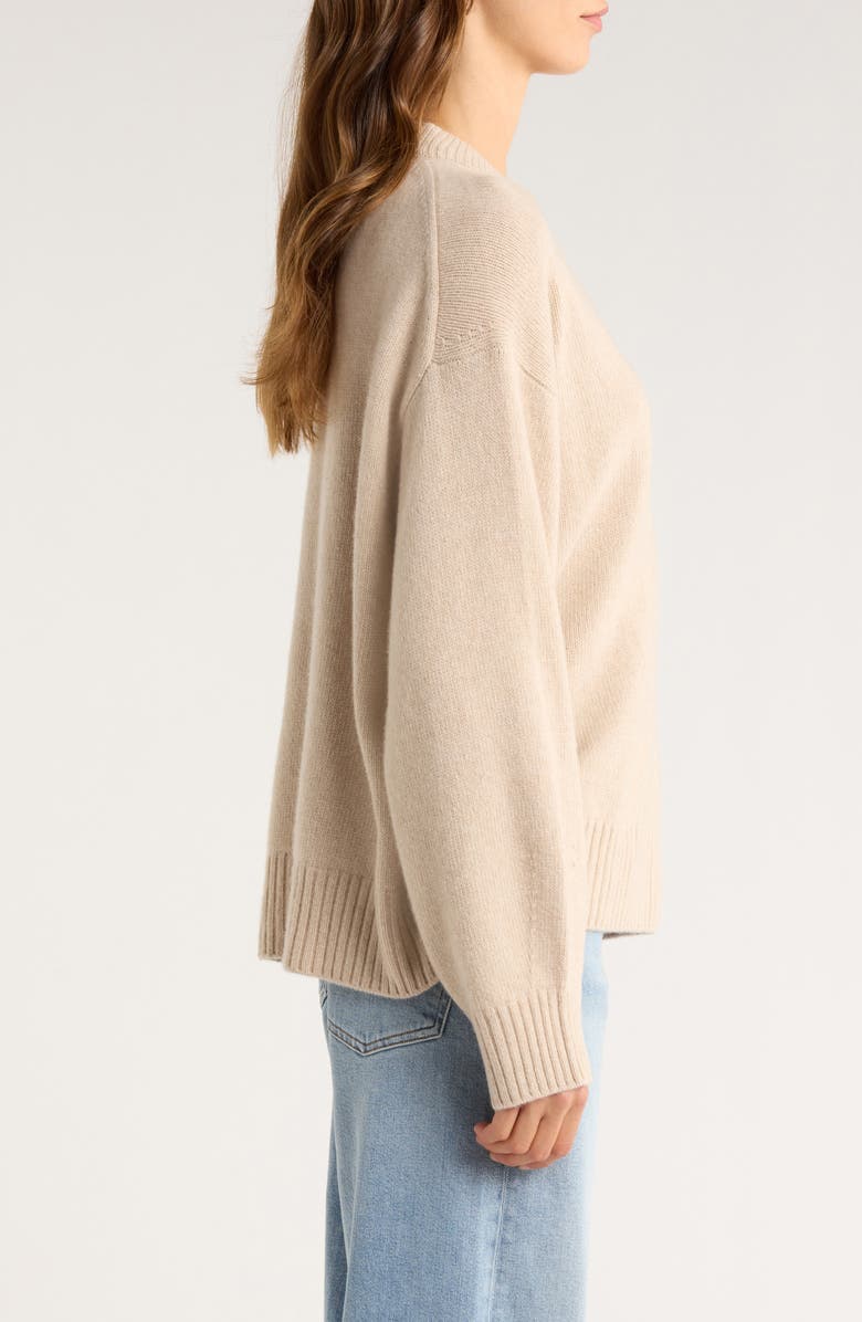 Reformation Cove Oversize Crewneck Cashmere Blend Sweater, Alternate, color, Wheat